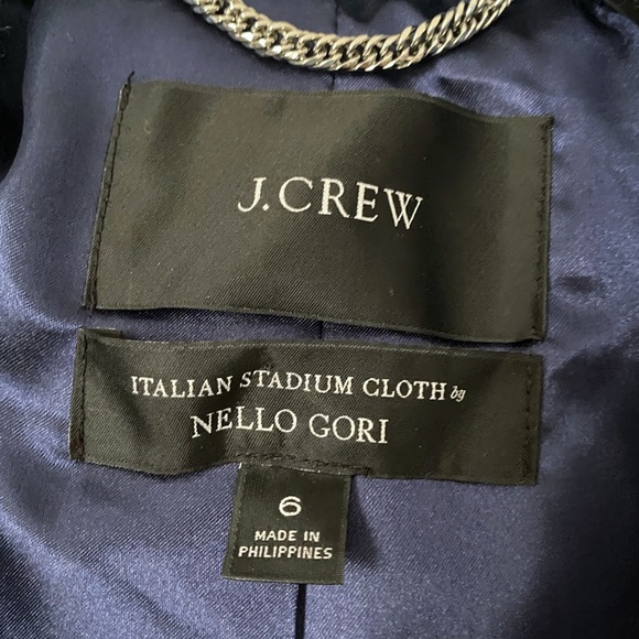 EUC J. Crew Stadium Cloth Cocoon Wool Coat Blue. - Picture 5 of 6